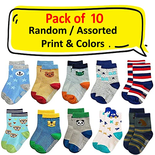 Image of Kidbee Baby Boy's Organic Cotton Anti Slip Grippers Socks