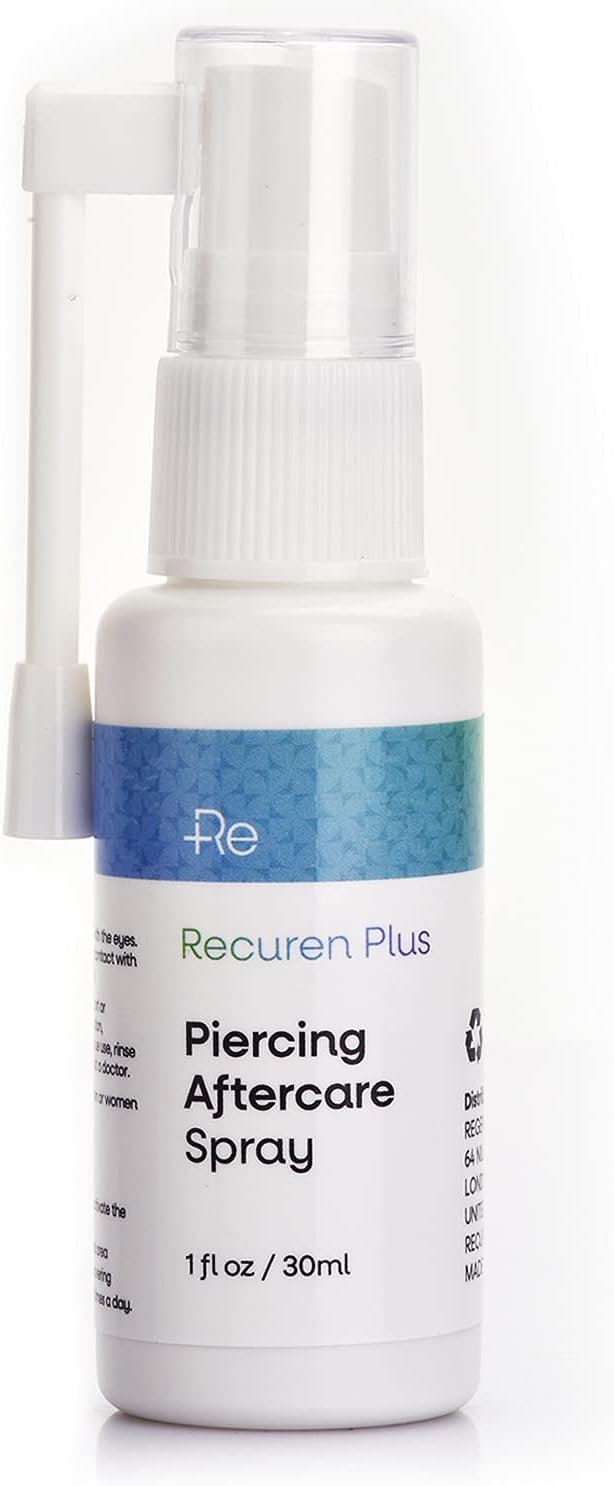 Recuren Plus Piercing Aftercare Spray, Piercing Cleaner, Wound Wash and