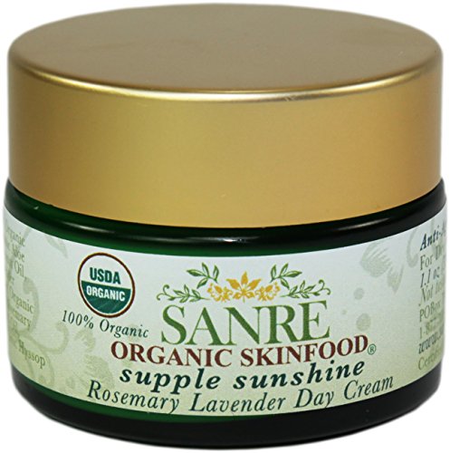 SanRe Organic Skinfood - Supple Sunshine - 100% USDA Organic Rosemary and Lavender Day Cream - No SPF