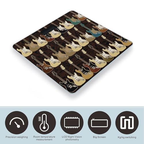 Báscula digital para baño con diseño Art Guitar Pattern miniatura 3