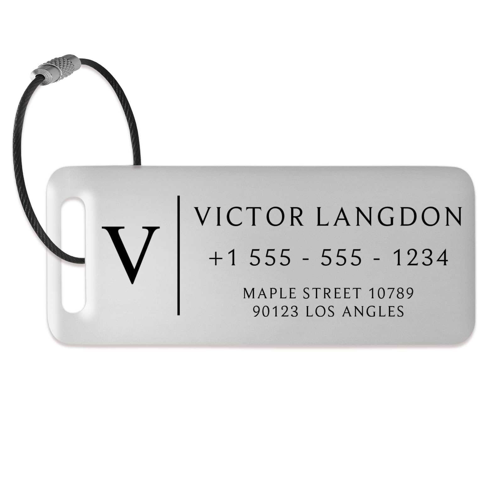 Personalized Luggage Tags for Suitcases - Stainless Steel Custom Luggage Tags for Backpacks & Bags, Sturdy, Waterproof & Heavy Duty (Silver / 3" x