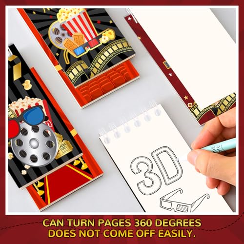 Mini carnet de notes à spirales cinéma lot de 24 cadeau anniversaire idéal