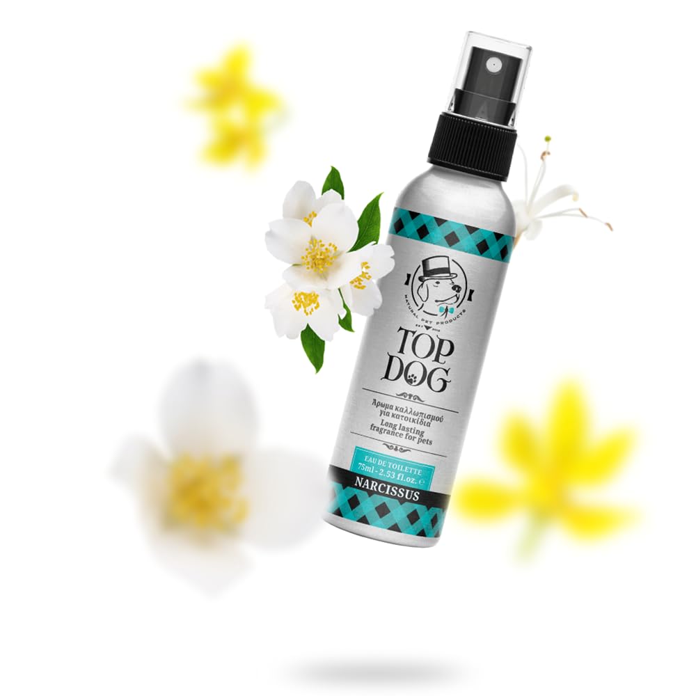 Perfume para Perros - Colonia Hidratante - Aroma Flor de Noche Calmante - con 80% Ingredientes Naturales - Top Dog Narcissus