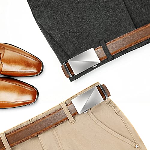 Image of Lavemi Men's Real Leather Ratchet Dress Belt with Automatic Buckle,Elegant Gift Box