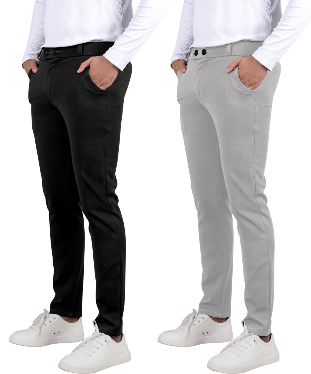 schmetterling Men Regular Fit Lycra Blend Trousers | Formal Trouser Combo Pack#52-picture-19