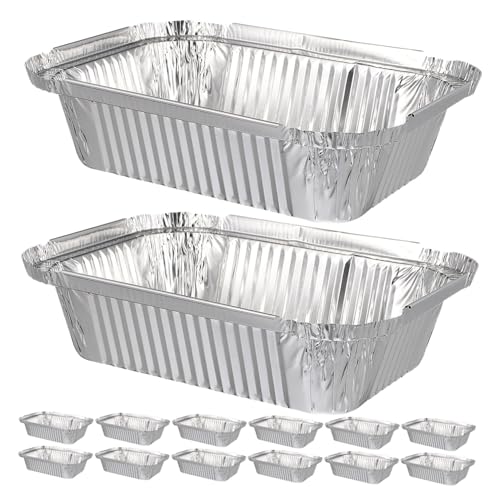 Alipis 20 Piezas Unidades Bandejas Desechables Aluminio Cuadradas Resistentes Alta Temperatura para Hornear Asar Reuniones Exterior Cocina