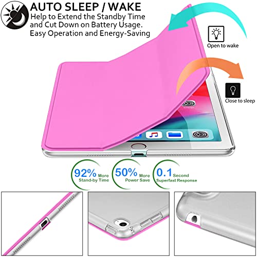 Image of DuraSafe Cases for iPad Air 2nd Gen 2014 9.7 Inch [ Air 2 ] A1566 A1567 MGLW2HN /A MGL12HN /A MH0W2HN /A MGKM2HN /A MH182HN /A MGKL2HN /AiPad Cover with Translucent Frosted Hard Back - Pink