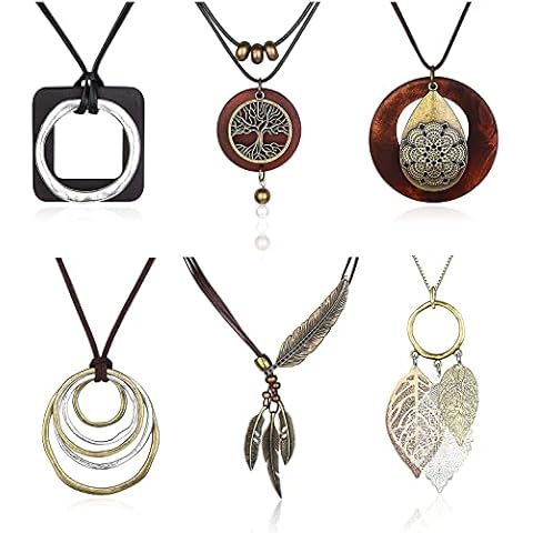 LOLIAS 6 Piezas Collar Largo Multicapa Cover