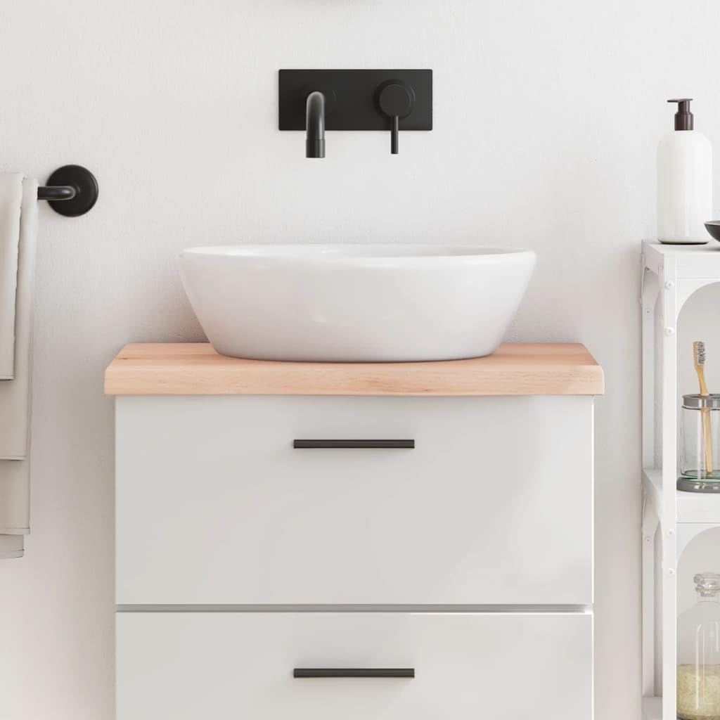 Tablero de tocador de madera maciza de roble sin tratar, 60 x 40 cm, borde natural, hecho a mano, renovación de baño, tablero de escritorio, estante