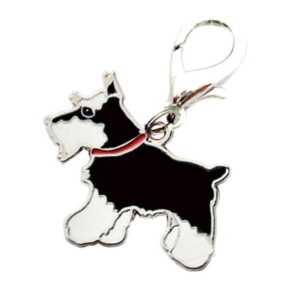 Dog Keychain Ring Pendant, Cute Pet Mini Dog Memorial Keyring Metal Lightweight Dog Keychain Gift 2PCS (Black-Schnauzer)