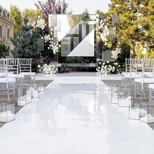 Alfombra de pasillo de boda blanca recortable para eventos y banquetes 2
