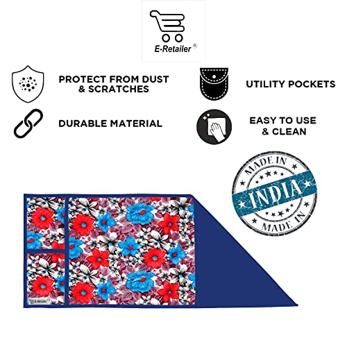 Image of PVC Waterproof 3-Layered Microwave Oven Top Cover With 4 Utility Pockets Suitable for Upto 30 Liter (Color- Blue, Size-36x14 Inches)