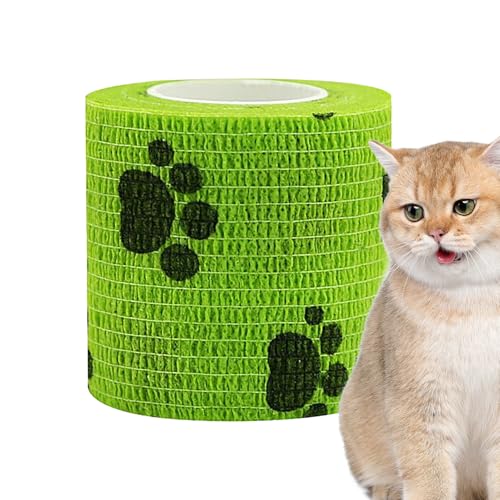 ペット 包帯、犬の足用の軽量で伸縮性のある獣医用ペットラップ 、不織布自己接着性 外出時の汚れ防止粘着布 耐摩耗性犬用靴 犬の包帯靴獣医ペットラップ、通気性 多機能 傷舐め防止 犬 猫 馬用、防水ペットの傷ケア包帯粘着不織布包帯ラップ屋外足プロテクター用