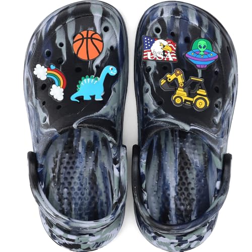 Image of Kids Tie Dye Garden Clogs for Boys Girls | Lightweight Slip-On Water Shoes with Arch Support