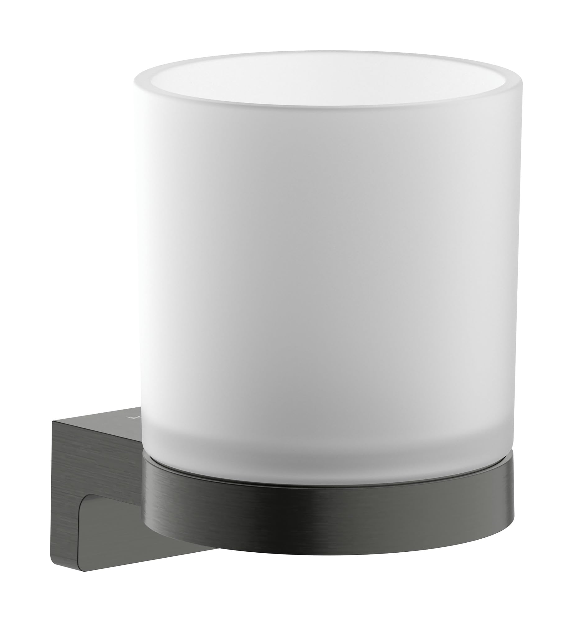 hansgrohe AddStoris S - portacepillos de Dientes, Vaso para cepillos de Dientes, para Montaje en Pared, fijación Oculta, Accesorios de baño, Cromo Negro Cepillado, 41769340