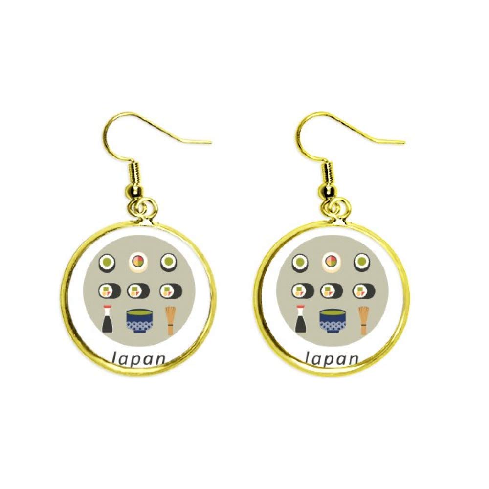 Pendientes de oro sushi de comida tradicional japonesa joyería elegante para mujer 2