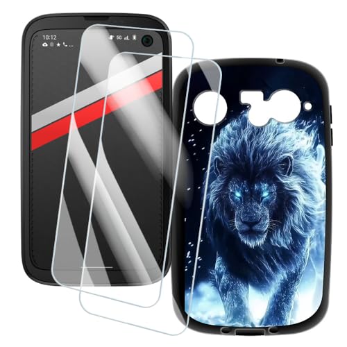 OAGELIM 2�Z�b�g �X�N���[���v���e�N�^�[ + �P�[�X Balmuda Phone (4.9 �C���`) �Ƃ̌݊������� �A�[�e�B�X�e�B�b�N�J�X�^���v�����g�J�o�[�Ƌ����K���X�t�B���� �X�N���b�`�h�~ (���C�I��)