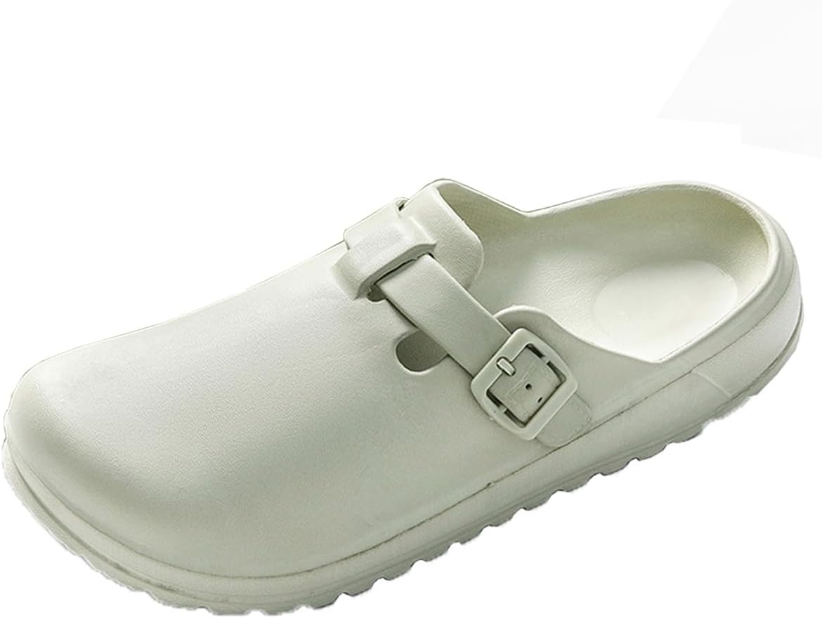 Nurse Shoes for Women and Men, Arch Support Non Slip Garden Clogs, Adjustable Buckle Mules Work Chef Sandals, Slip-On Cushion Slide Slippers