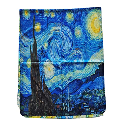 Toocool Bufanda Estola Unisex Klimt Van Gogh Frida Monet Pañuelo Cuadros Famosos 70x180cm Mantón Obras de Arte Satén YH [Talla única, Yh-100 Cielo Estrellado]