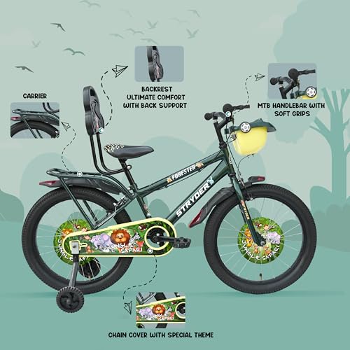 Image of Stryder Forester IC 20-Inch BMX Cycle for Kids | Sturdy Steel Frame | C Brakes | Rigid Suspension | Nylon Tyres | Suitable for Ages 7-13 Years | Forest Green