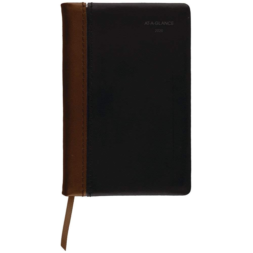 AT-A-GLANCE 2020 Agenda settimanale e mensile, 2-3/4" x 10,2 cm, tascabile, rilegatura a libro, nero (740105)