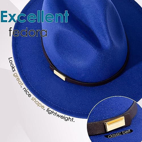 Image of Fedora Hats for Men Wide Brim Panama Hat with Classic Belt