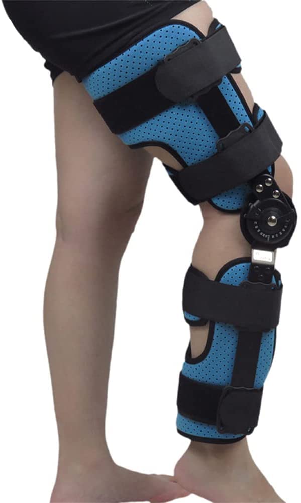 Rodillera ROM con bisagras, ortesis de Rodilla con bisagras, Rodilleras postoperatorias Ajustables, estabilizador de rótula para ligamentos ACL, osteoartritis, Soporte de Pierna