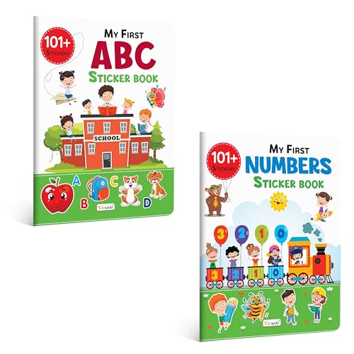 Image of My First ABC and Numbers Sticker Book with 101+ Stickers | Combo of 2 sticker books | Sticker Fun and Learning for kids, Activity Book for Kids.