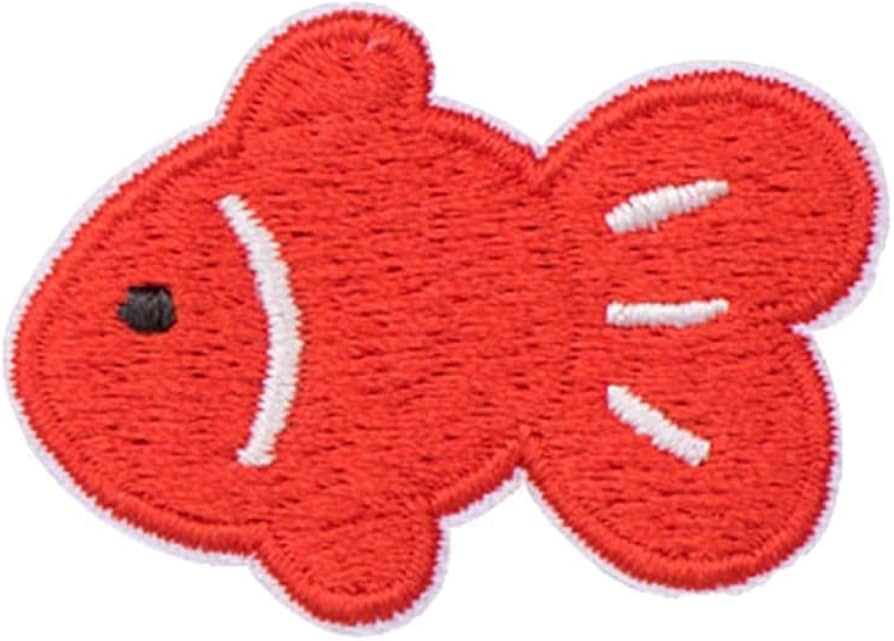 ワッペン 刺繍 ネコと金魚 ベルクロ ワッペン アイロン アップリケ おしゃれ 刺繍ワッペン お気に入り キャラクター かわいい こども 男の子 女の子 幼稚園(全6種) (06)