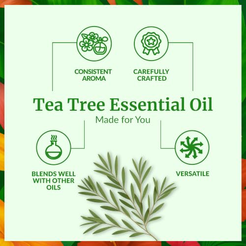 Image of SVA Tea Tree Essential Oil 4 Fl Oz - for Diffuser, Skin & Hair Care - Ideal for Massage & DIY Blends - with Dropper
