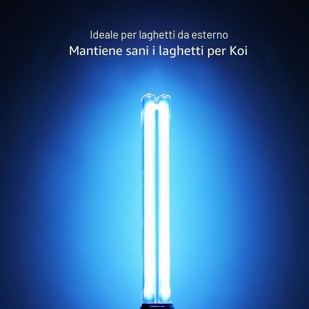 Lampada sterilizzatrice UV, 5W-36W Acquario Lampada sterilizzatrice a Luce UV Detergente per Acqua, Acquario Sterilizzazione Domestica con Luce UV Ultravioletta per Acquario,36w