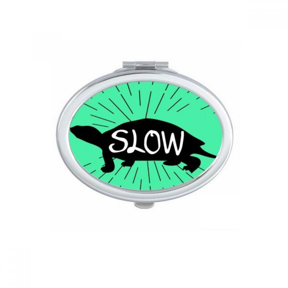 Miroir de poche tortue noire ovale : l'accessoire compact indispensable pour vos retouches