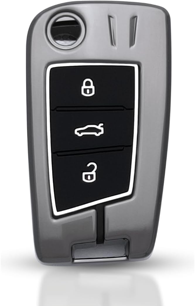 Keycept™ Metal Alloy Key Cover Compatible for Skoda and VW - Kushaq | Octavia | Kodiaq | Superb | Slavia | Passat | Taigun | Virtus | T ROC 3B Flip Key