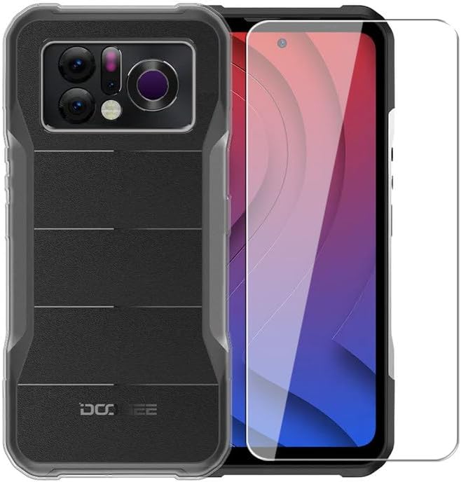 WDMYLFTW Funda para Doogee V20 Pro + protector de pantalla de vidrio templado - Silicona transparente suave flexible parachoques a prueba de golpes
