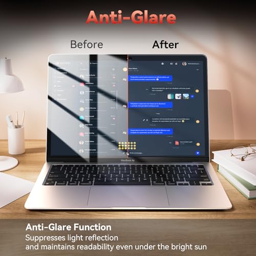 Image of Mamol 2 Pack Anti Blue Light Screen Protector for Macbook Air 13 Inch (2018-2021, M1) / Macbook Pro 13 in (2016-2022, M1, M2), Eye Protection, Anti Glare