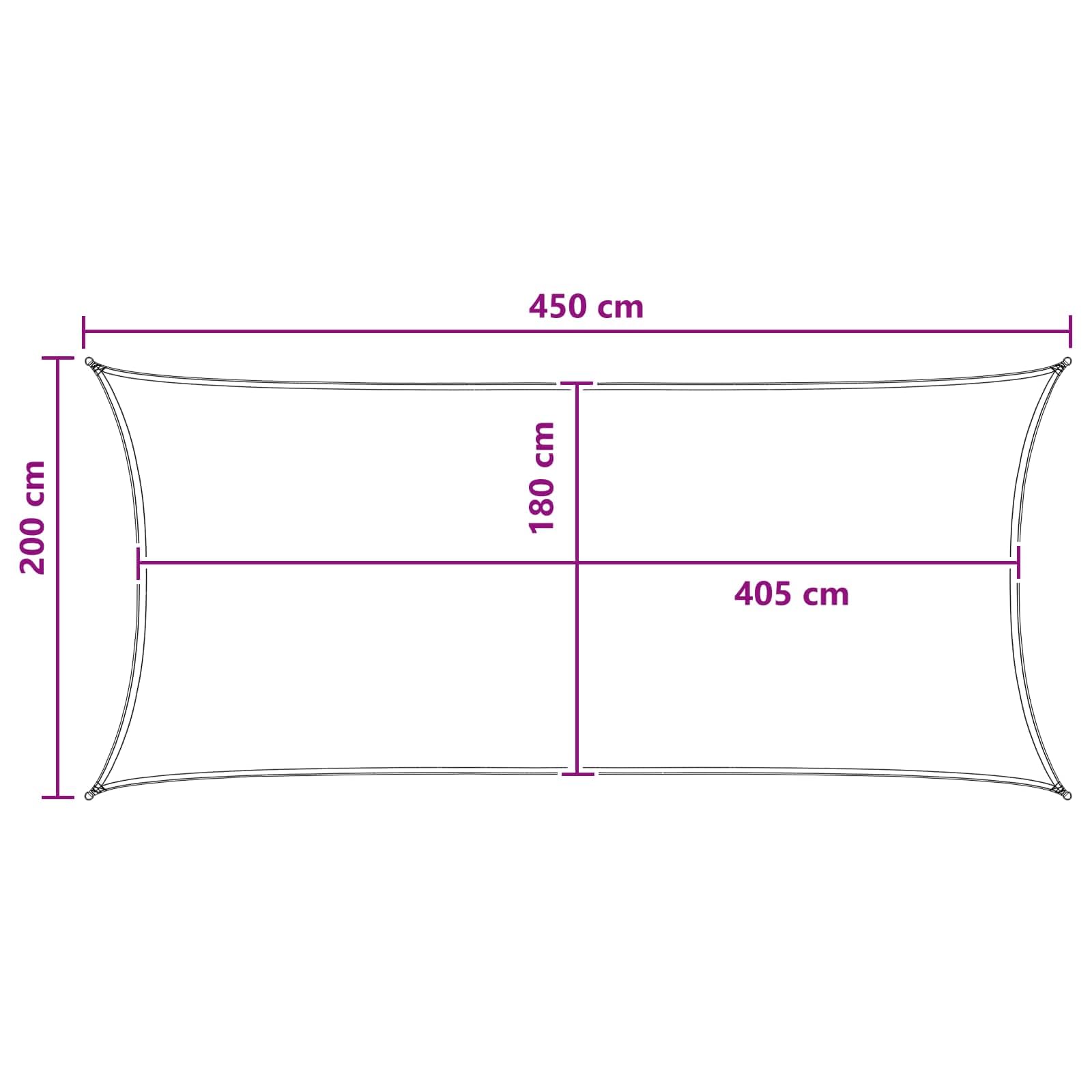 Żagiel przeciwsłoneczny HDPE 2 x 4,5 m niebieski biały, UV 90% na taras ogrodowy balkon, elementy mocujące ze stali nierdzewnej