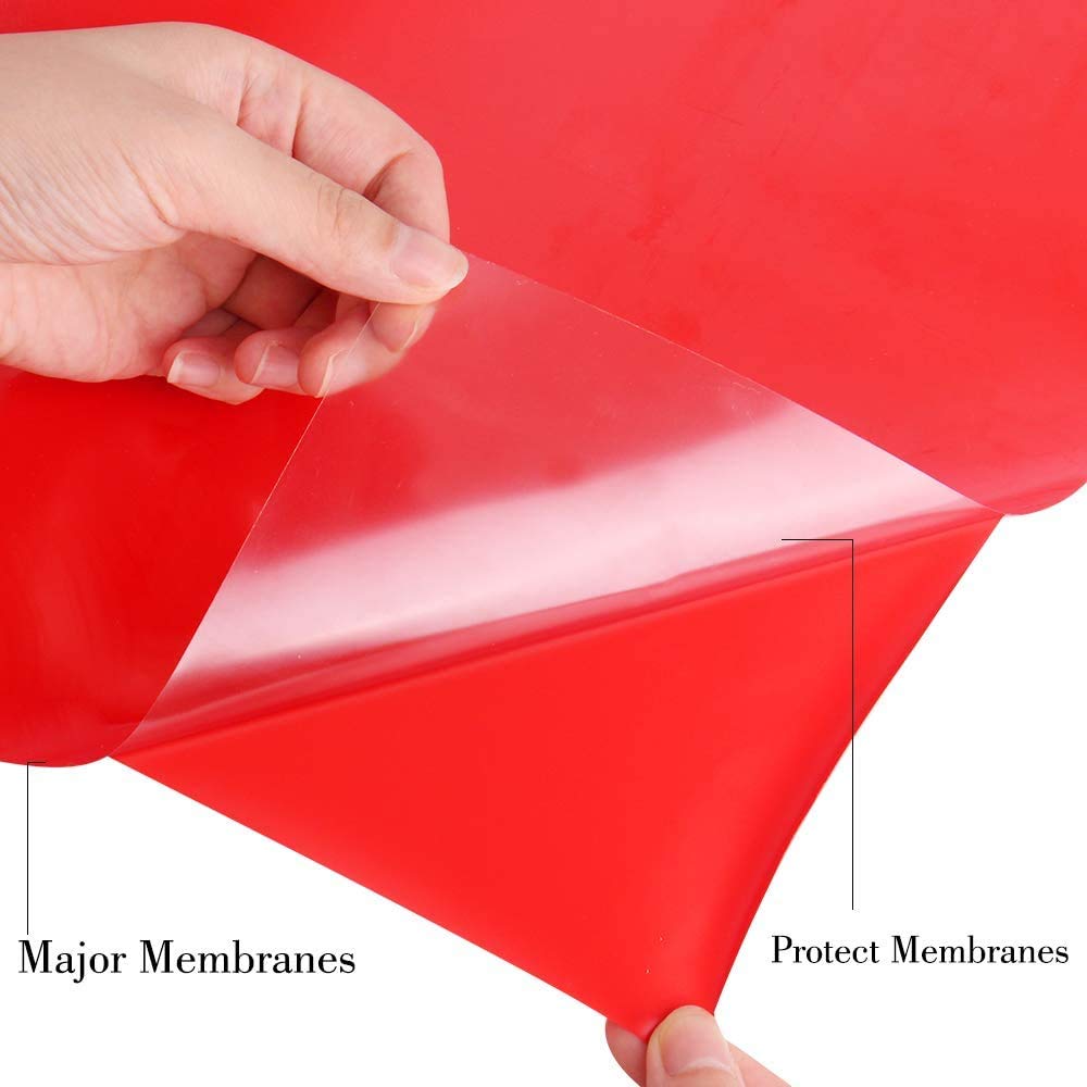 HIKENRI Vinile Termoadesivo per Tessuti 30.5×305 cm,Pellicola per Plotter in Vinile a Trasferimento Termico,Facile da Tagliare e Eliminare,Vinile Permanente per T-Shirt rosso