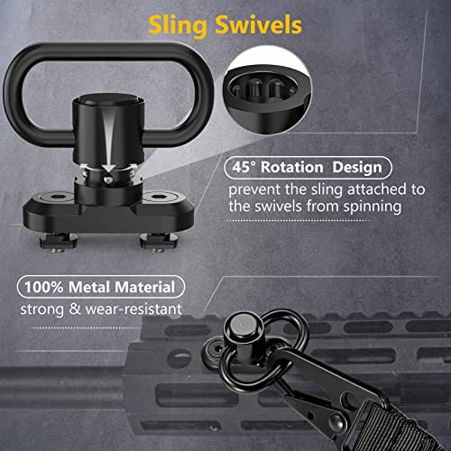 CVLIFE Two Point Rifle Sling with 45° Anti-Rotation Swivels Elastic Cord - image 2