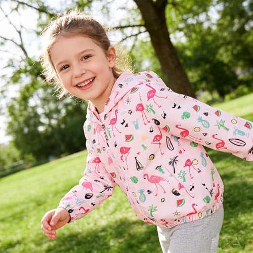 Image of Feidoog Kids Baby Toddler Girls Cartoon Spring Fall Outerwear Windbreaker Zipper Hooded Jackets Coat