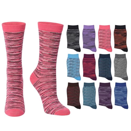 Image of Tipi Toe Women's Fun Patterned Dress Socks, 12-Pack Lightweight Colorful Crew Socks, Casual Novelty Assorted Designs