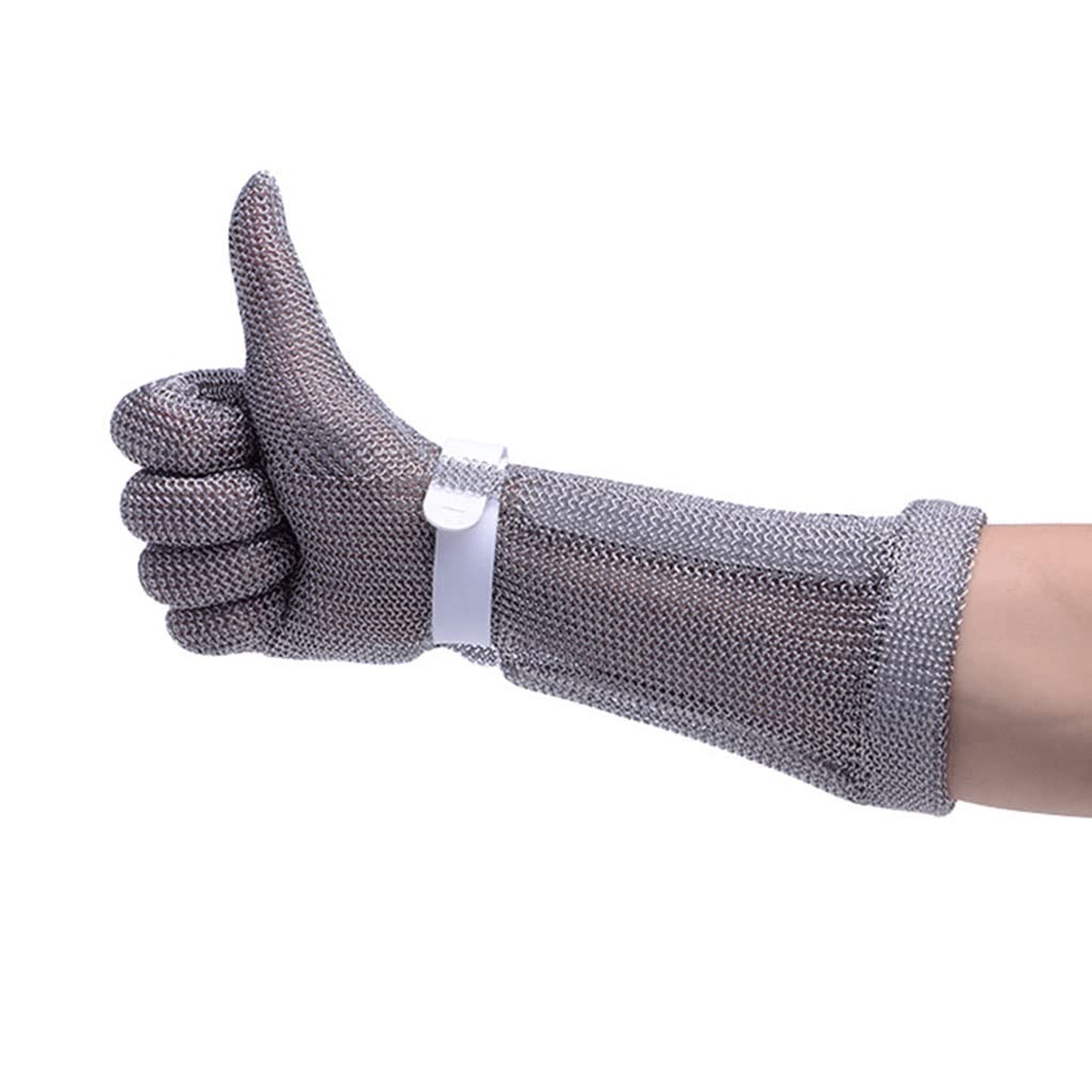 Guantes Resistentes al Corte de Metal alargados de 38 cm, Matanza/Aventura al Aire Libre/Planta de procesamiento de Alimentos (Color : 1pcs/M)