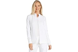 Women's Zips Front White Scrub Jackets
