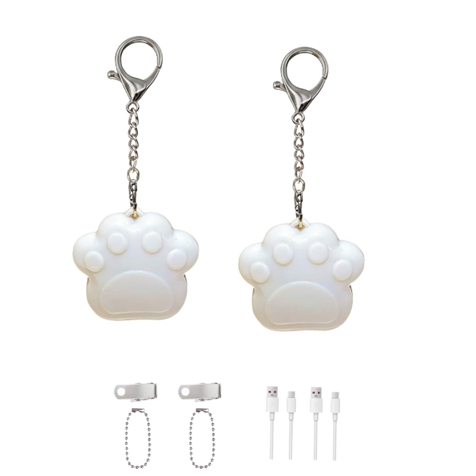 Hi-Y2kgirls Women's 2Pcs-Cat Paw 4Pcs Purse Glow Heart Light Love Keychain Handbag Light With Led Automatic Sensor And Motion Activation, Rechargeable Heart Shaped Purse Lamp For Girls Mother Friends (2Pcs-Cat Paw)