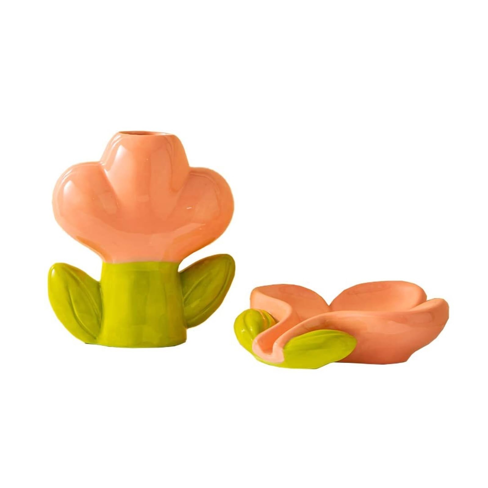 Jabonera Flower Shape Soap Dispenser Dish Bathroom Bathroom soap dishes(Pink,Flower Set)