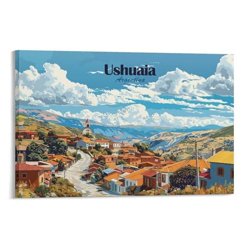 Tableau Ushuaia Argentine pour salon moderne décoration murale grand couloir et chambre