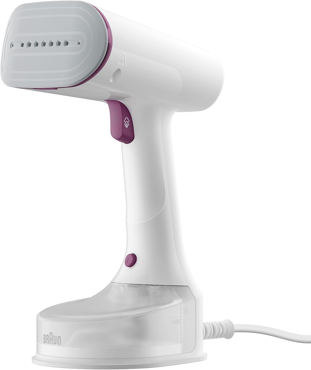 Braun QuickStyle 5 GS5011PU, Tireur Vertical avec Première Plaque au Monde avec Technologie Dual FreeGlide 3D, Chauffage Rapide, Vapeur 22 g/min, Capacité Réservoir 150 ml, 1200 W, Blanc/Violet