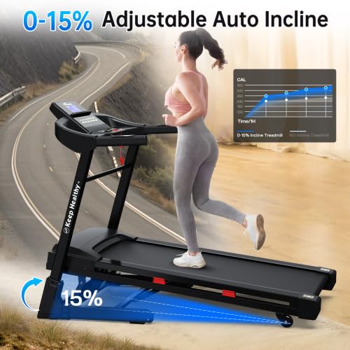 Image of Treadmill Walking Pad Electric Foldable | 3.5HP Automatic Incline Bluetooth Speaker | 330LBS Capacity Shock Absorption | FitShow App Home Running Jogging