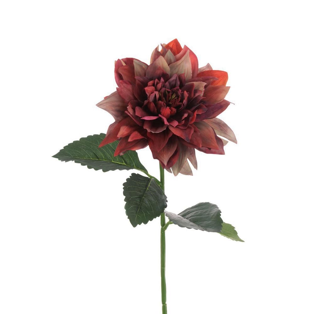 ECO Sustainably Produced Faux Silk Dahlia Flower Spray 61cm/24in Tall Burgundy
