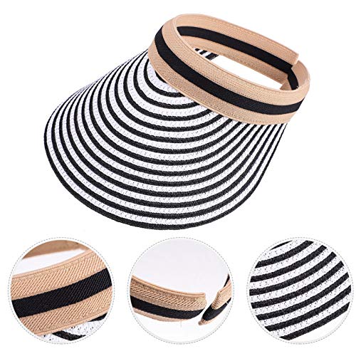 BESPORTBLE Simplicidade Mulheres UPF 50+ Aba Larga Roll- up Viseira Pala de Sol Chapéu de Praia Chap