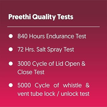 Preethi Induction Base Stainless Steel Outer Lid Pressure Cooker, 5 Litres, Silver